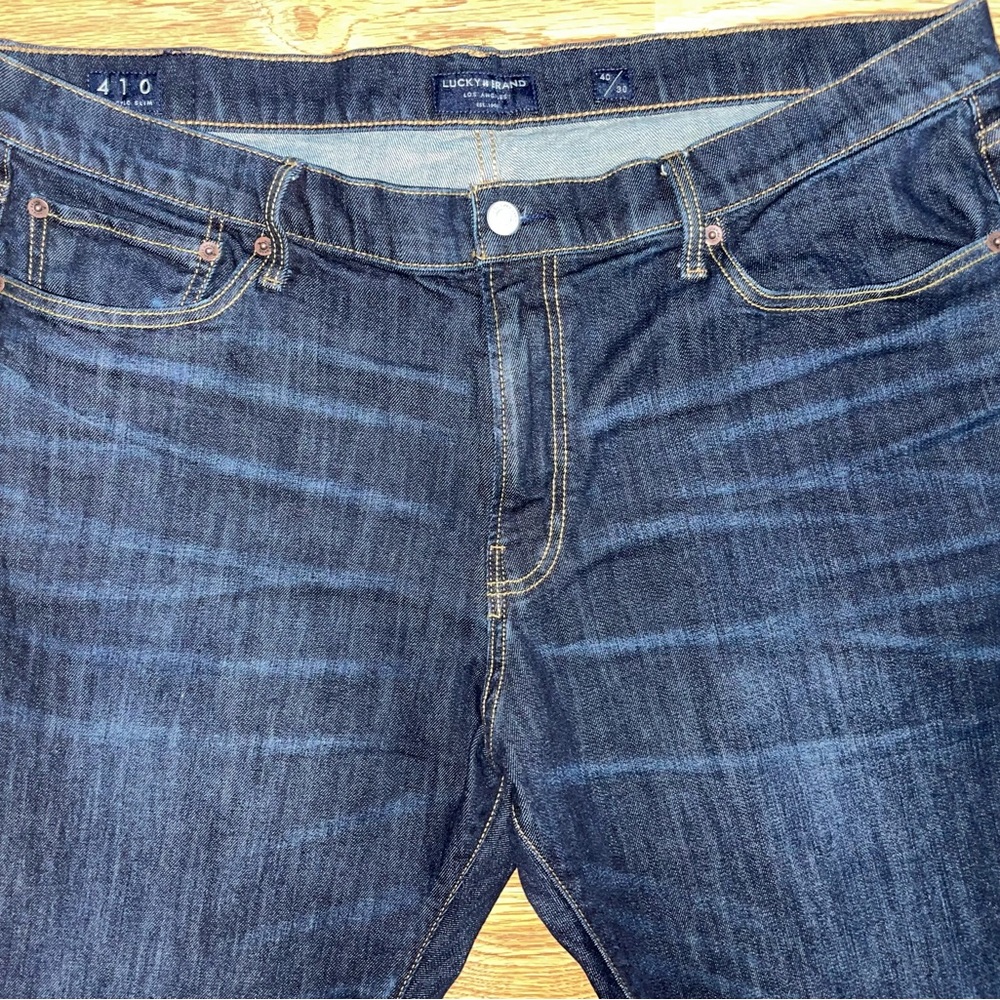 Lucky Brand Men’s 410 Athletic Slim Size 40x30 Dark Blue Excellent Condition - Picture 2 of 16
